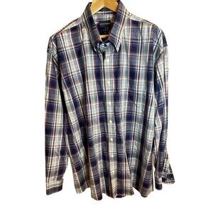 Boyd Thomas Cotton Wrinkle Free Men’s Multicolor Plaid Button Down Shirt Sz XXL